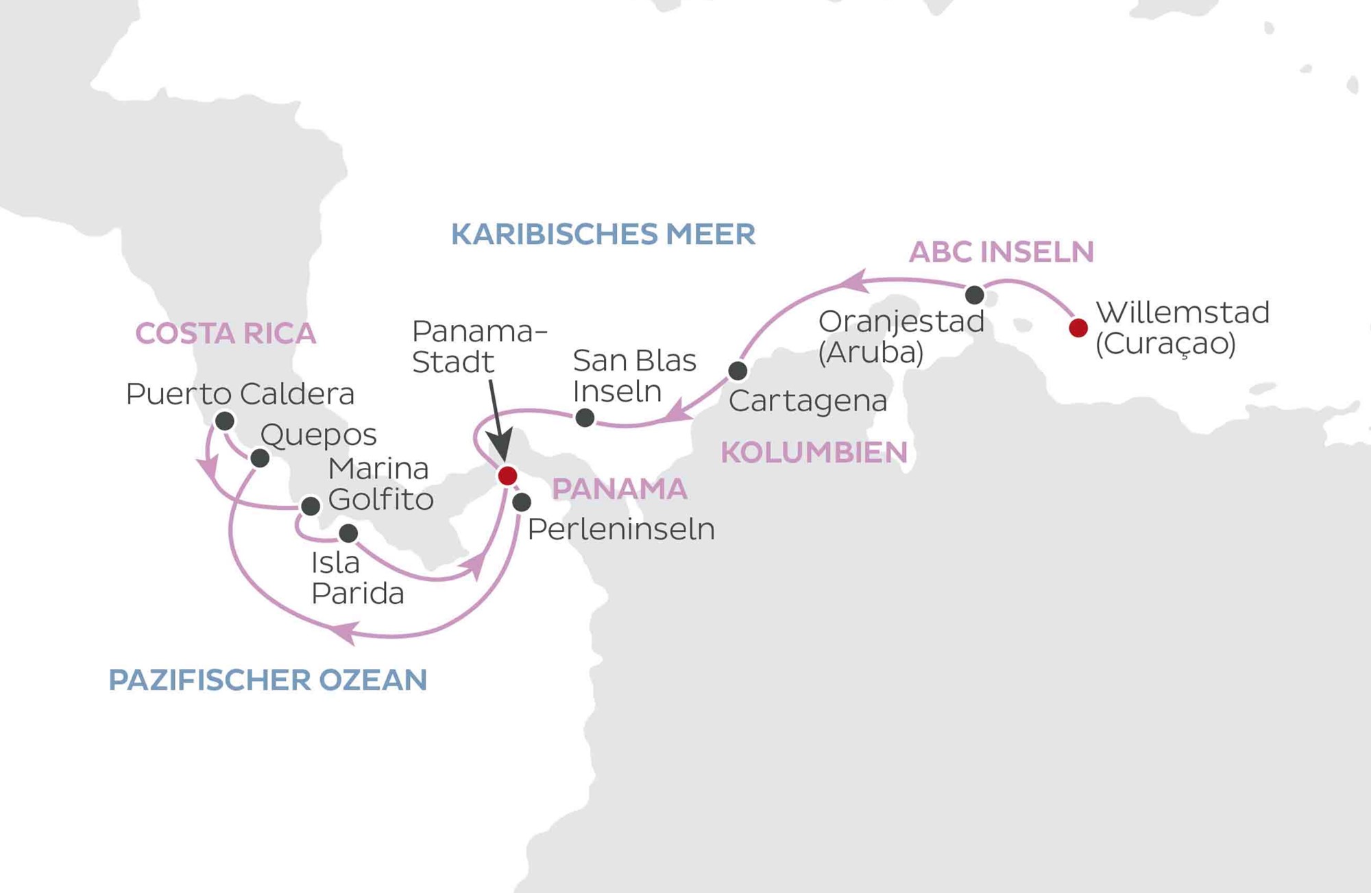 2022-23_CUP-WVO_15_Tage_Curaçao-Aruba-Cartagena-San_Blas_Islands-Costa_Rica-Isla_Parida-Panama_City